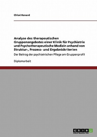 Analyse des therapeutischen Gruppenangebotes einer Klinik fur Psychiatrie und Psychotherapeutische Medizin anhand von Struktur-, Prozess- und Ergebnis