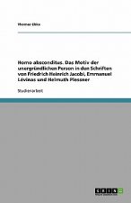 Homo absconditus. Das Motiv der unergrundlichen Person in den Schriften von Friedrich Heinrich Jacobi, Emmanuel Levinas und Helmuth Plessner