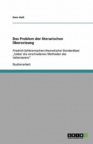 Das Problem der literarischen UEbersetzung