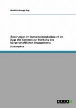 Änderungen im Gemeinnützigkeitsrecht im Zuge des Gesetzes zur Stärkung des bürgerschaftlichen Engagements