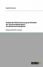 Verbot der Diskriminierung aus Gründen der Staatsangehörigkeit - Ausländerzentralregister