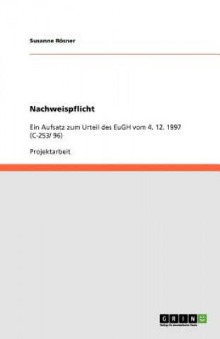 Nachweispflicht