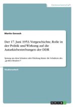 Der 17. Juni 1953. Vorgeschichte, Rolle in der Politik und Wirkung auf die Autarkiebestrebungen der DDR