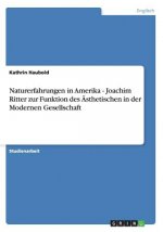 Naturerfahrungen in Amerika - Joachim Ritter zur Funktion des AEsthetischen in der Modernen Gesellschaft