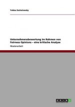 Unternehmensbewertung im Rahmen von Fairness Opinions - eine kritische Analyse