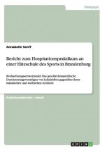 Bericht zum Hospitationspraktikum an einer Eliteschule des Sports in Brandenburg