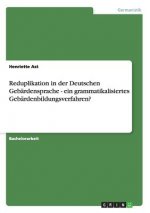 Reduplikation in der Deutschen Gebardensprache - ein grammatikalisiertes Gebardenbildungsverfahren?