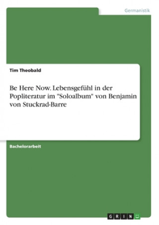 Be Here Now. Lebensgefuhl in der Popliteratur im Soloalbum von Benjamin von Stuckrad-Barre
