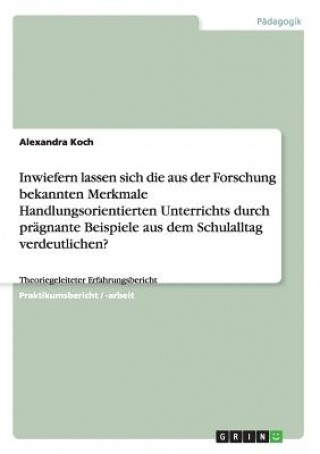Inwiefern lassen sich die aus der Forschung bekannten Merkmale Handlungsorientierten Unterrichts durch pragnante Beispiele aus dem Schulalltag verdeut