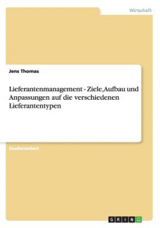 Lieferantenmanagement - Ziele, Aufbau und Anpassungen auf die verschiedenen Lieferantentypen