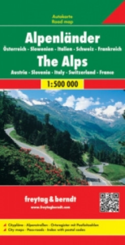 Alps (A, Ch, F, I, Slo) Road Map 1:500 000
