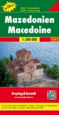 Nordmazedonien, Autokarte. Makedonija. Macedonie. Macedoine. Macedonia