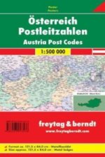 Freytag & Berndt Poster Österreich / Austria Post Codes, Postleitzahlen, mit Metallstäben