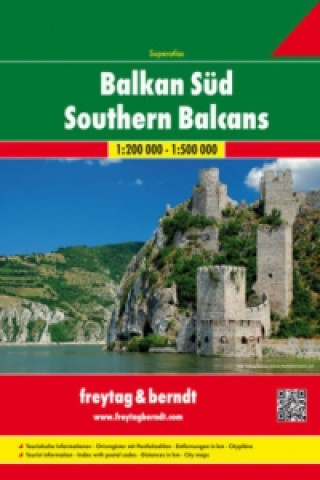 Southern Balcans - Bosnia and Herzegovina, Serbia, Montenegro, Kosovo, Macedonia, Albania, Greece, Bulgaria, Romania, Moldova Road Atlas 1:200 000 -