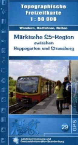 Topographische Freizeitkarte Brandenburg Märkische S 5-Region zwischen Hoppegarten und Strausberg