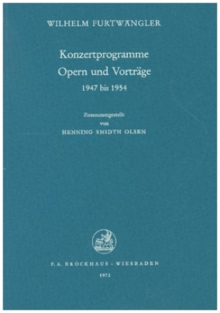 Konzertprogramme Opern und Vorträge 1947-1954