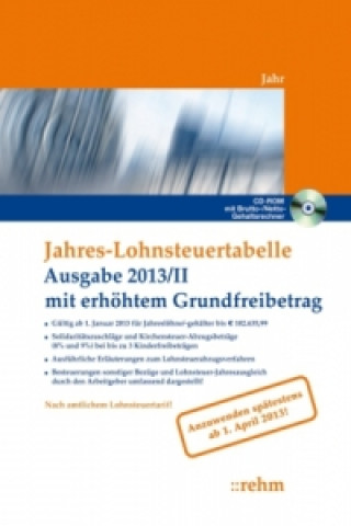 Jahres-Lohnsteuertabelle 2013/II, m. CD-ROM