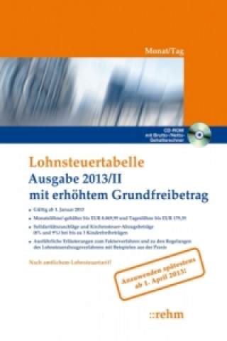 Lohnsteuertabelle 2013/II - Monat/Tag, m. CD-ROM