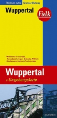Falk Stadtplan Extra Standardfaltung Wuppertal 1:20 000 mit Ortsteilen von
