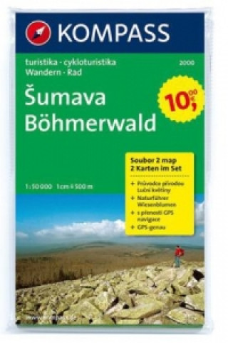 Böhmerwald. Sumava, 2 Bl. m. Kompass Naturführer Wiesenblumen