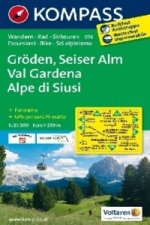 Kompass Karte Gröden, Seiser Alm. Val Gardena, Alpe di Siusi