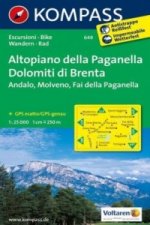 KOMPASS Wanderkarte 649 Altopiano della Paganella, Dolomiti di Brenta 1:25.000