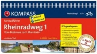 KOMPASS Fahrradführer Rheinradweg 1, vom Bodensee nach Mannheim. Bd.1