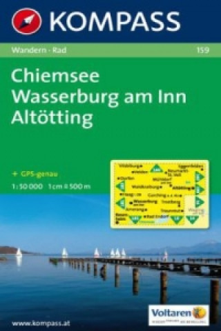 Kompass Karte Chiemsee, Wasserburg am Inn, Altötting