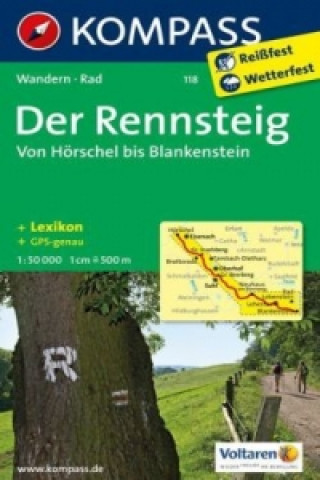 KOMPASS Wanderkarte Der Rennsteig - Von Hörschel bis Blankenstein