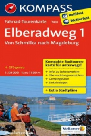 Fahrrad-Tourenkarte Elberadweg 1, Von Schmilka nach Magdeburg. Tl.1