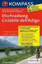 KOMPASS Fahrrad-Tourenkarte Etschradweg - Ciclabile dell'Adige 1:50.000
