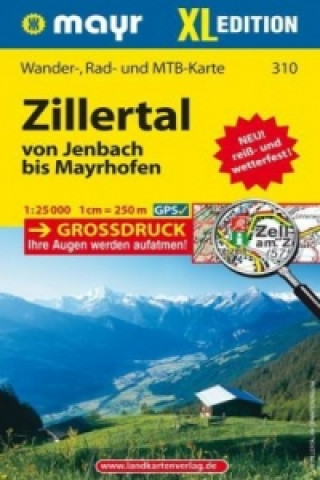 Mayr Wanderkarte Zillertal XL - Von Jenbach bis Mayrhofen 1:25.000