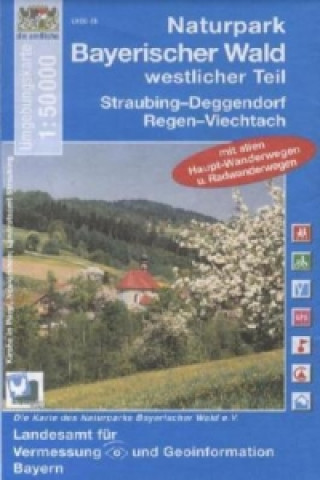 Topographische Karte Bayern Naturpark Bayerischer Wald, westlicher Teil
