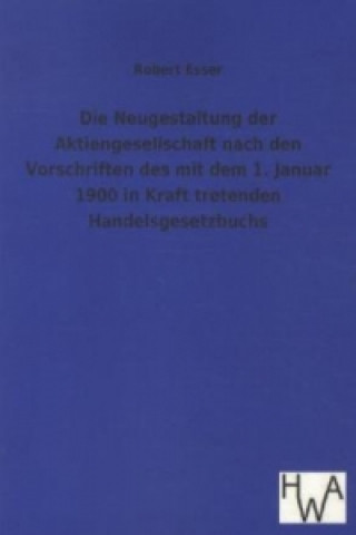 Die Neugestaltung der Aktiengesellschaft nach den Vorschriften des mit dem 1. Januar 1900 in Kraft tretenden Handelsgesetzbuchs