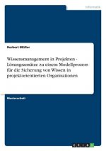 Wissensmanagement in Projekten - Loesungsansatze zu einem Modellprozess fur die Sicherung von Wissen in projektorientierten Organisationen