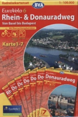 BVA Radreisekarte EuroVelo 6, Rhein- & Donauradweg, 7 Bl. (Kartenset)