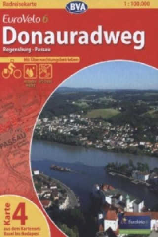 BVA Radreisekarte EuroVelo 6, Donauradweg - Regensburg - Passau