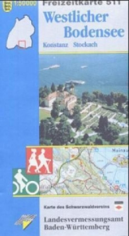 Topographische Freizeitkarte Baden-Württemberg Westlicher Bodensee