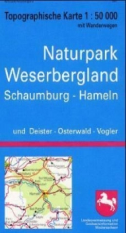 Topographische Karte Niedersachsen Naturpark Weserbergland, Schaumburg - Hameln