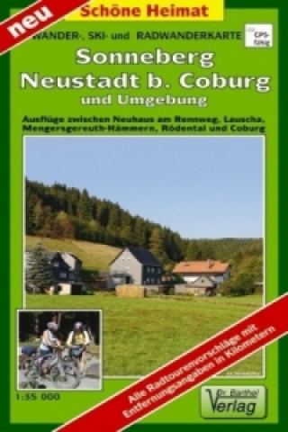 Wander-, Ski- und Radwanderkarte Sonneberg, Steinach, Neustadt b. Coburg und Umgebung