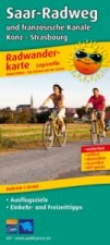 PublicPress Leporello Radtourenkarte Saar-Radweg und französische Kanäle, Trier - Strasbourg, 25 Teilkarten
