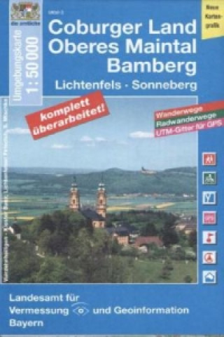 Topographische Karte Bayern Coburger Land, Oberes Maintal, Bamberg
