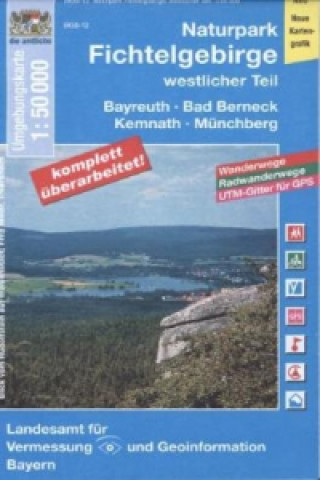 Topographische Karte Bayern Naturpark Fichtelgebirge, westlicher Teil