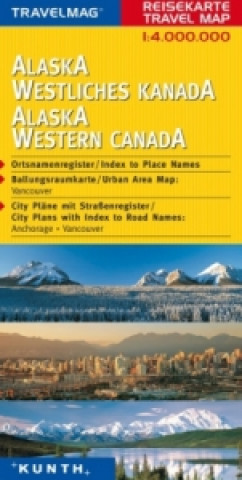 Travelmag Reisekarte Alaska, Westliches Kanada. Alaska, Western Canada