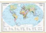 Stiefel Wandkarte Miniformat Staaten der Erde, mit Holzstäben