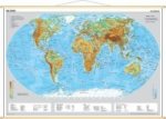 Stiefel Wandkarte Miniformat Die Erde, physisch, mit Holzstäben