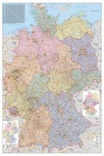 Stiefel Wandkarte Großformat Deutschland, Organisationskarte, ohne Metallstäbe