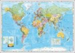 Stiefel Wandkarte Großformat Weltkarte, politisch mit Flaggenrand, englische Ausgabe, ohne Metallstäbe