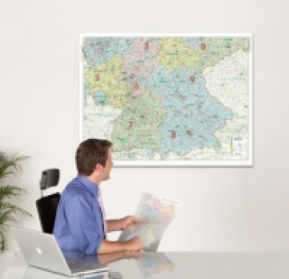 BACHER ORGA-Karte Süddeutschland Maßstab 1:500 000, Papierkarte gerollt