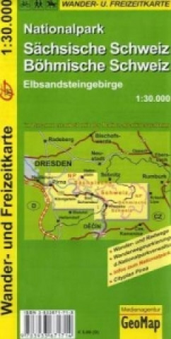 GeoMap Karte Nationalpark Sächsische Schweiz, Böhmische Schweiz